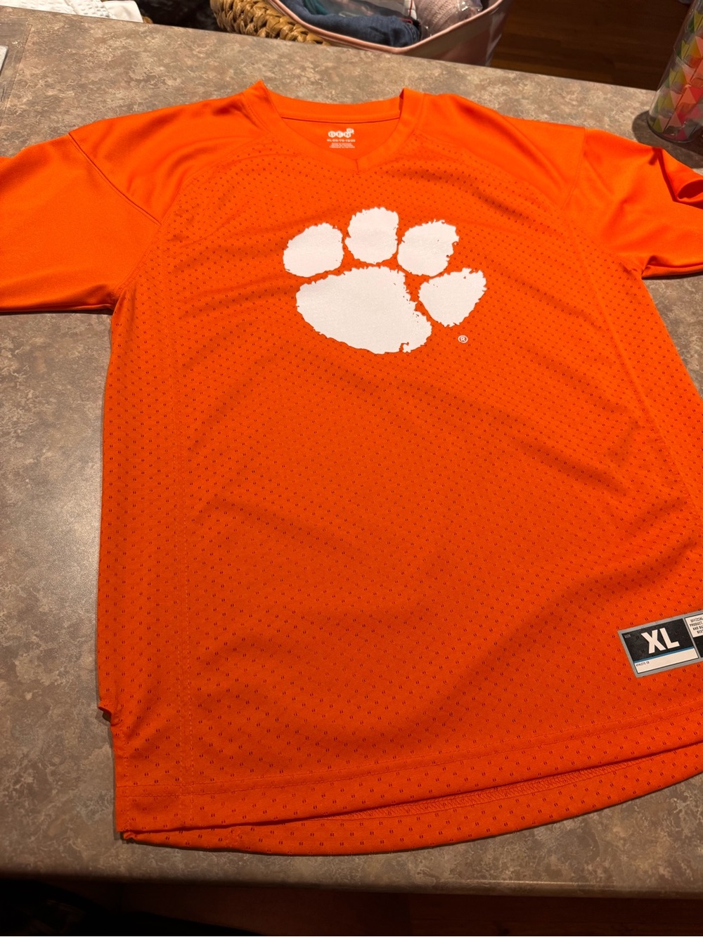 🐅Clemson Tigers Orange Youth Athletic Jersey with White Paw Logo🐅